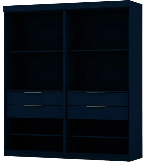 Mulberry Open 2 Sectional Modern Wardrobe Closet, Set of 2, Blue