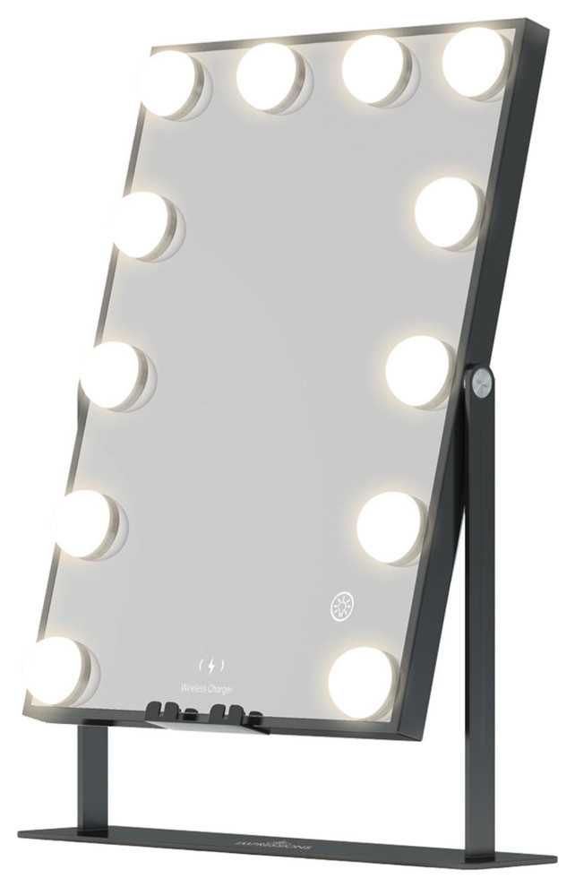 Hollywood XL Tri Tone LED Makeup Mirror, Black