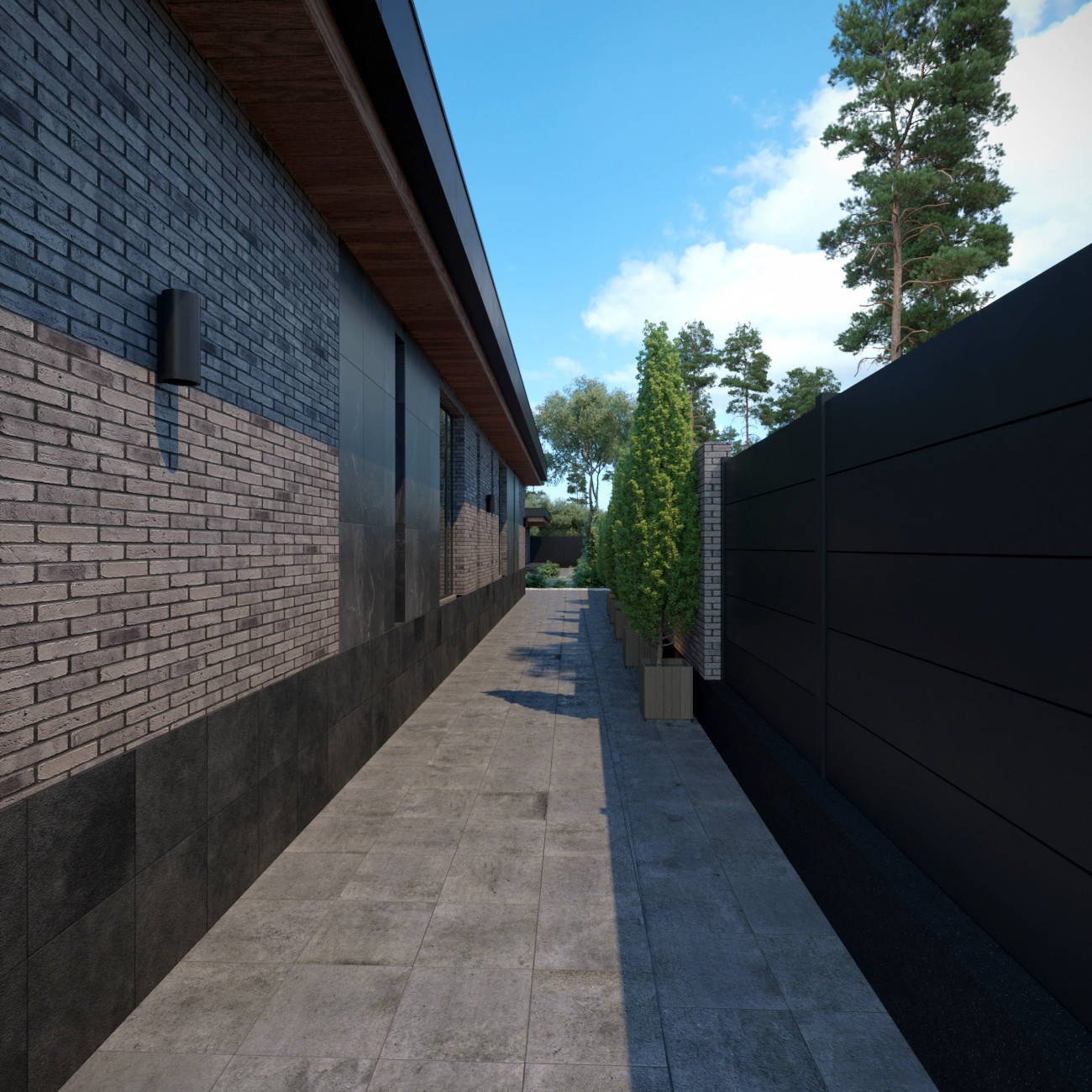 Городская вилла в темных тонах