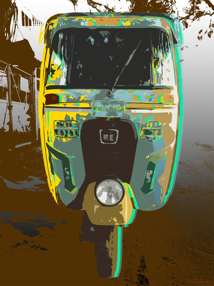Auto Rickshaw Pop Art, 36x48, Rolled