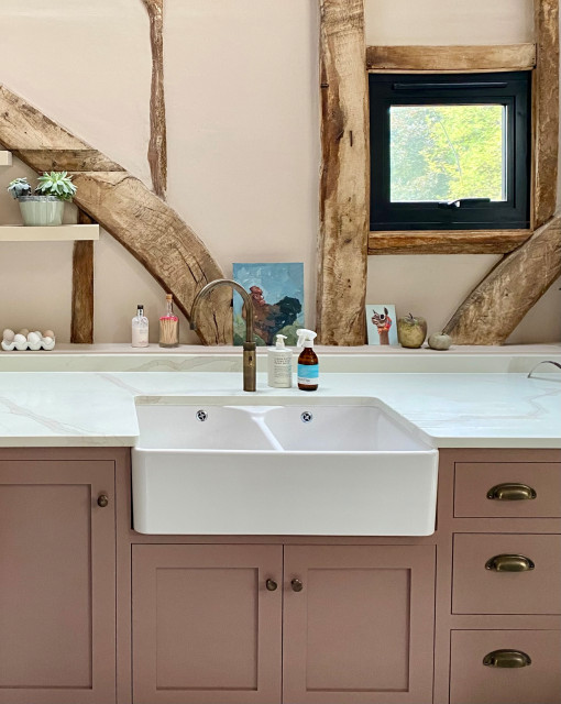 Barn conversion kitchen, Ashendon landstil-bryggers
