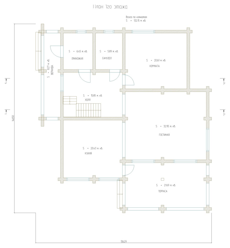 Двухэтажный дом 205м2 из бруса 220х180 — проект 306