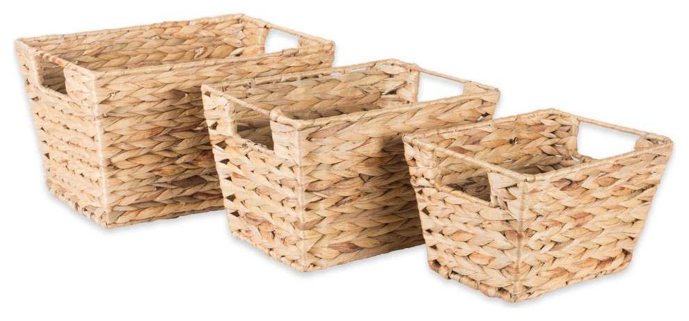 DII Assorted Water Hyacinth Basket, Set of 3