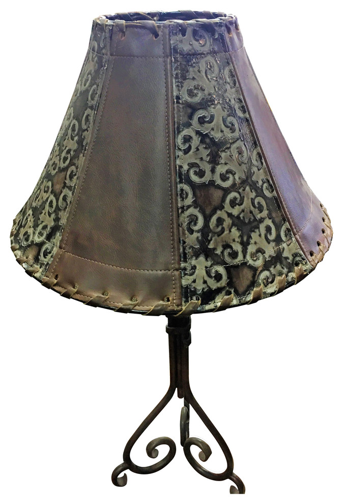 Alternating Western Leather Lamp Shade Southwestern Lamp Shades
