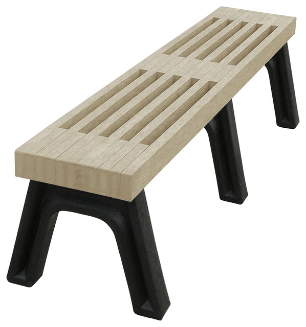 Bench Cambridge Backless 6 Black Legs Contemporary Outdoor
