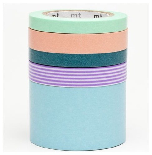 Washi Masking Tape by mt, 5 pieces