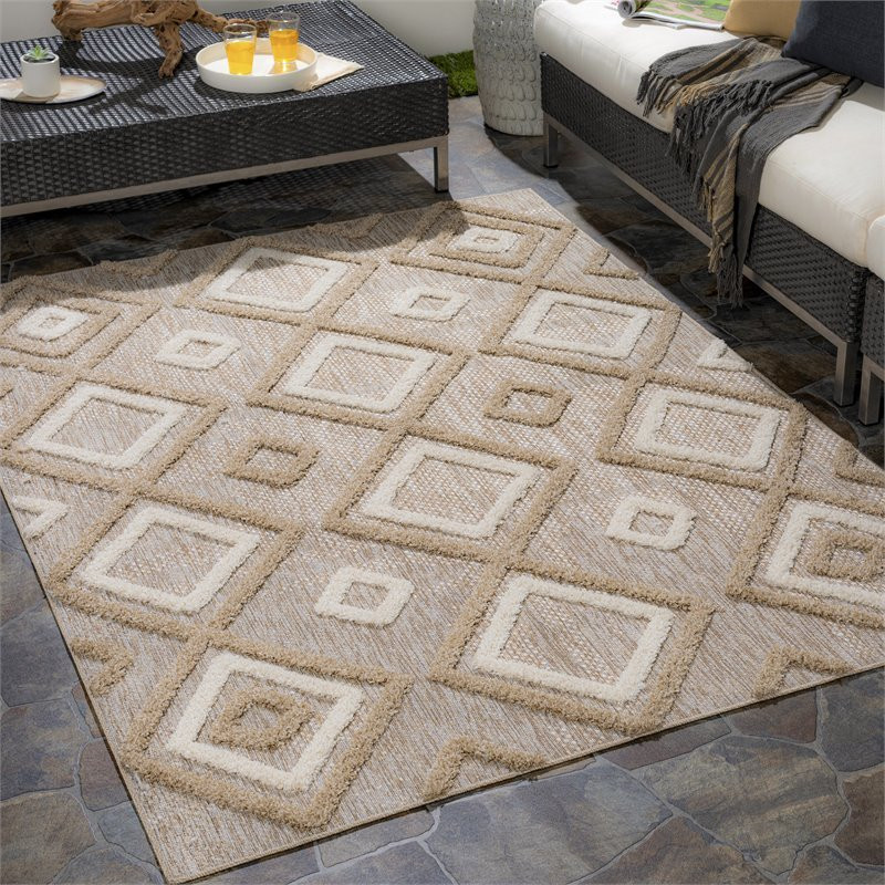Toledo TLD2305 7'10" x 10' Rug in Khaki/Cream/Taupe Scandinavian