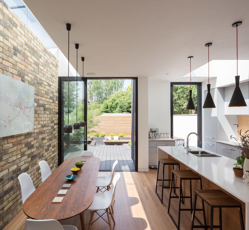 Inspiration for a contemporary dining room in Cambridgeshire.