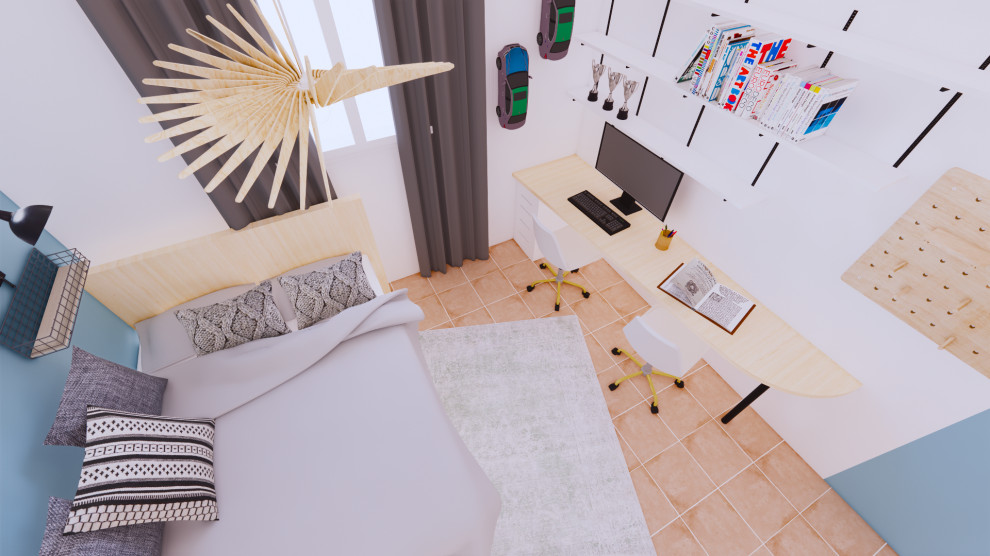 Réalisation d'une chambre nordique.