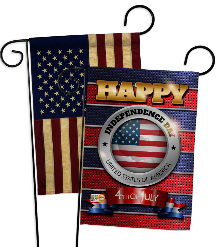 Happy Independence Day Americana Fourth of July Garden Flags Pack Modern Flags And Flagpoles