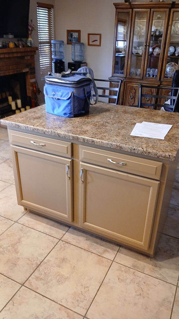 Two Tone Neutral Painted Kitchen