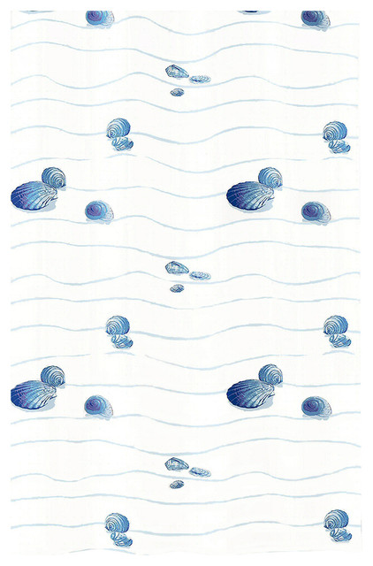 Seashell Fabric Shower Curtain Miami Beach Style Shower