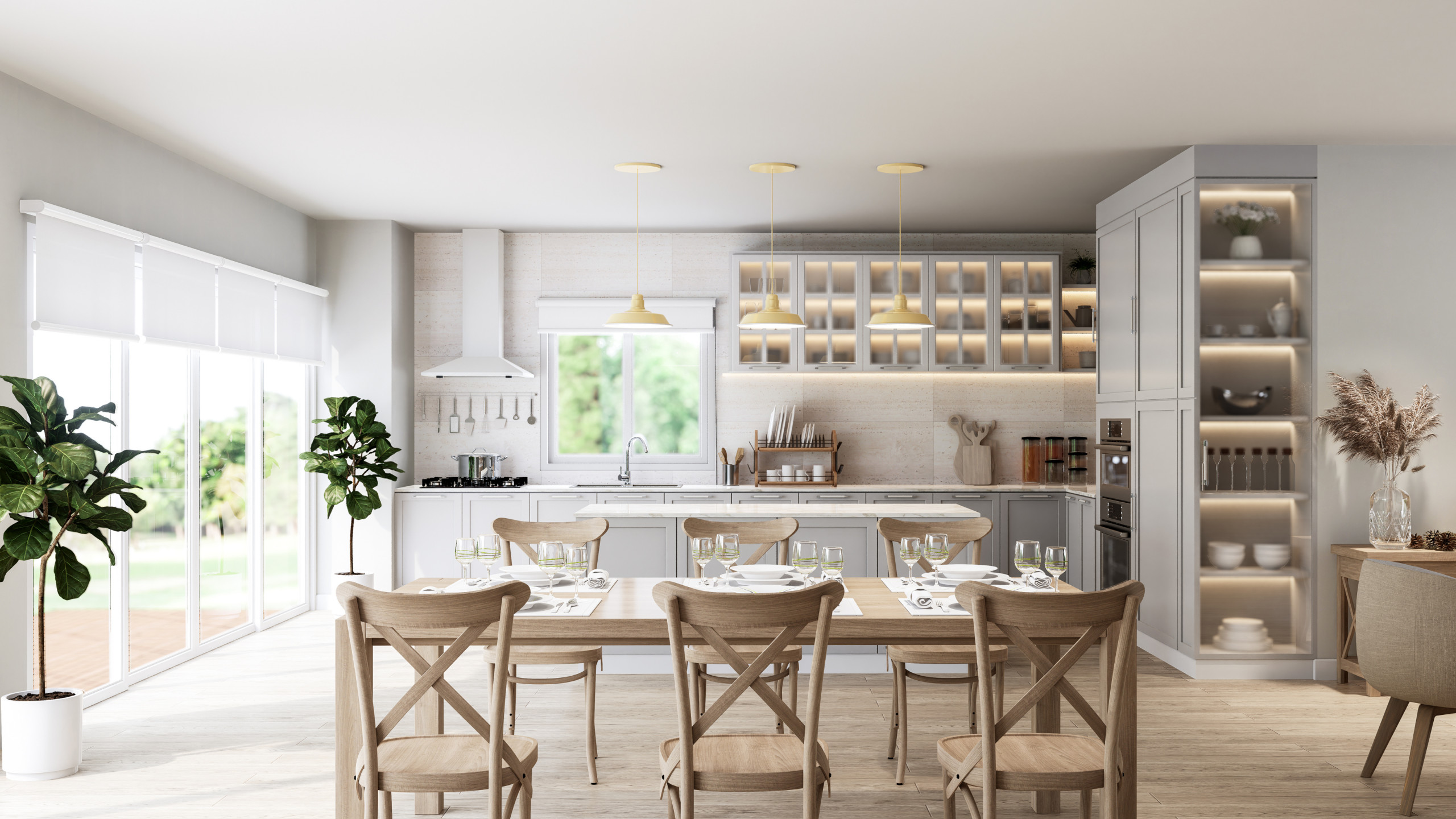 Warm and Inviting Dining Room with Organic Touches in Guildford