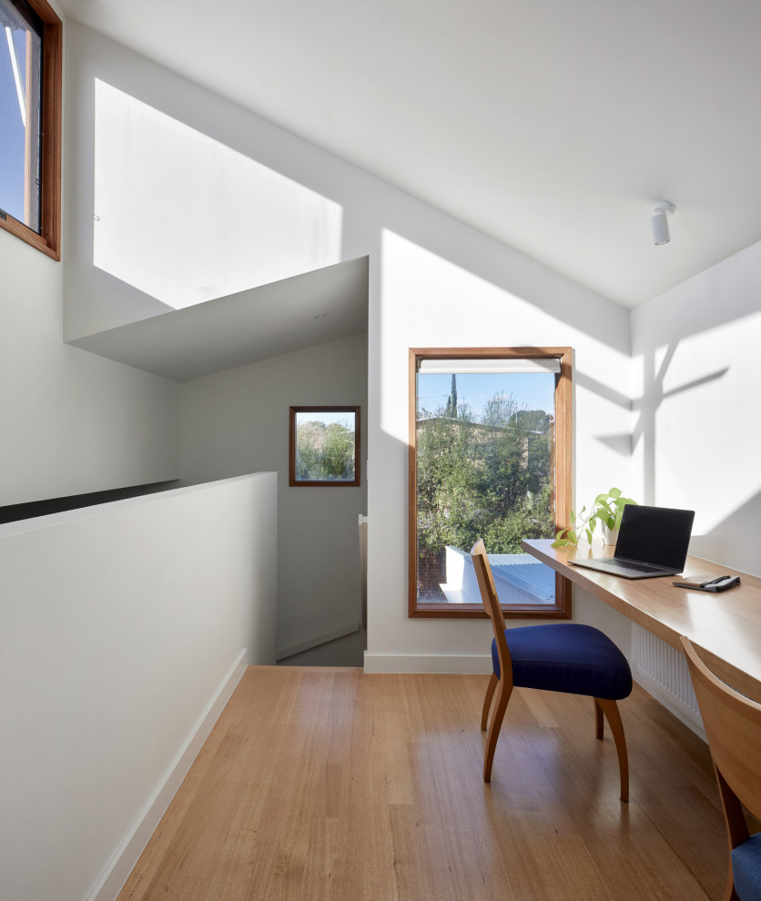 This is an example of a scandinavian home office in Melbourne.