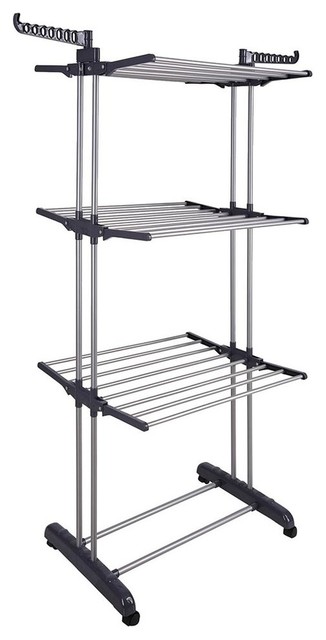 3 Tier Clothes Drying Rack Foldable Laundry Hanger Compact Storage 3 Tier Clothes Drying Rack Foldable