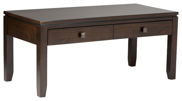 Cosmopolitan Solid Wood Coffee Table - Transitional - Coffee Tables - by Simpli Home Ltd. | Houzz