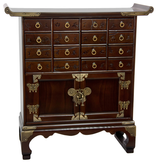 Korean Antique Style 16 Drawer Medicine Chest Asian Medicine