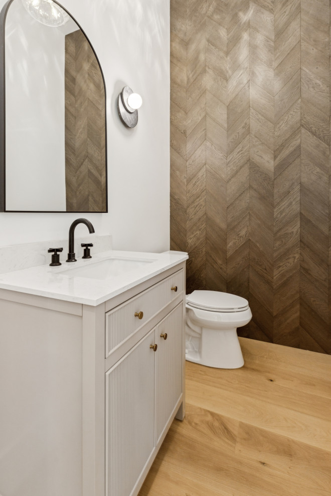 First-Floor Powder Room with a Statement Wall