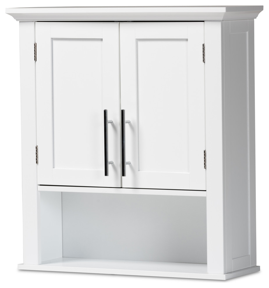 Maxwel Modern Contemporary White 2Door Bathroom Wall Transitional Bathroom