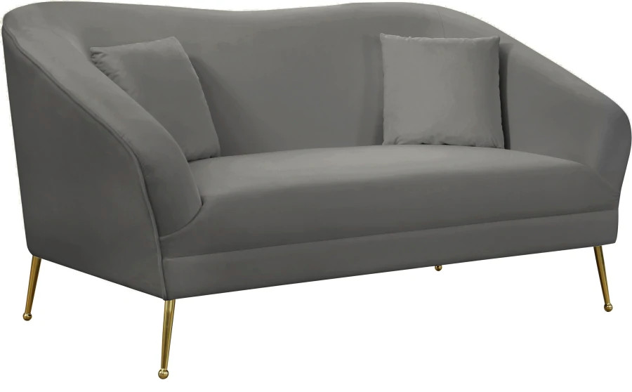 Mindy Velvet Loveseat Grey Midcentury Loveseats by Cristiano