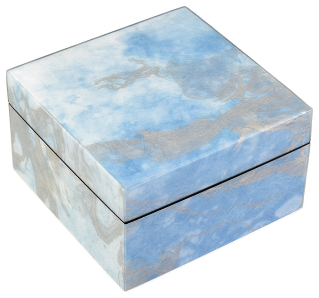 Lacquer Small Square Box (Cool Spring Paper Inlay) - Contemporary ...