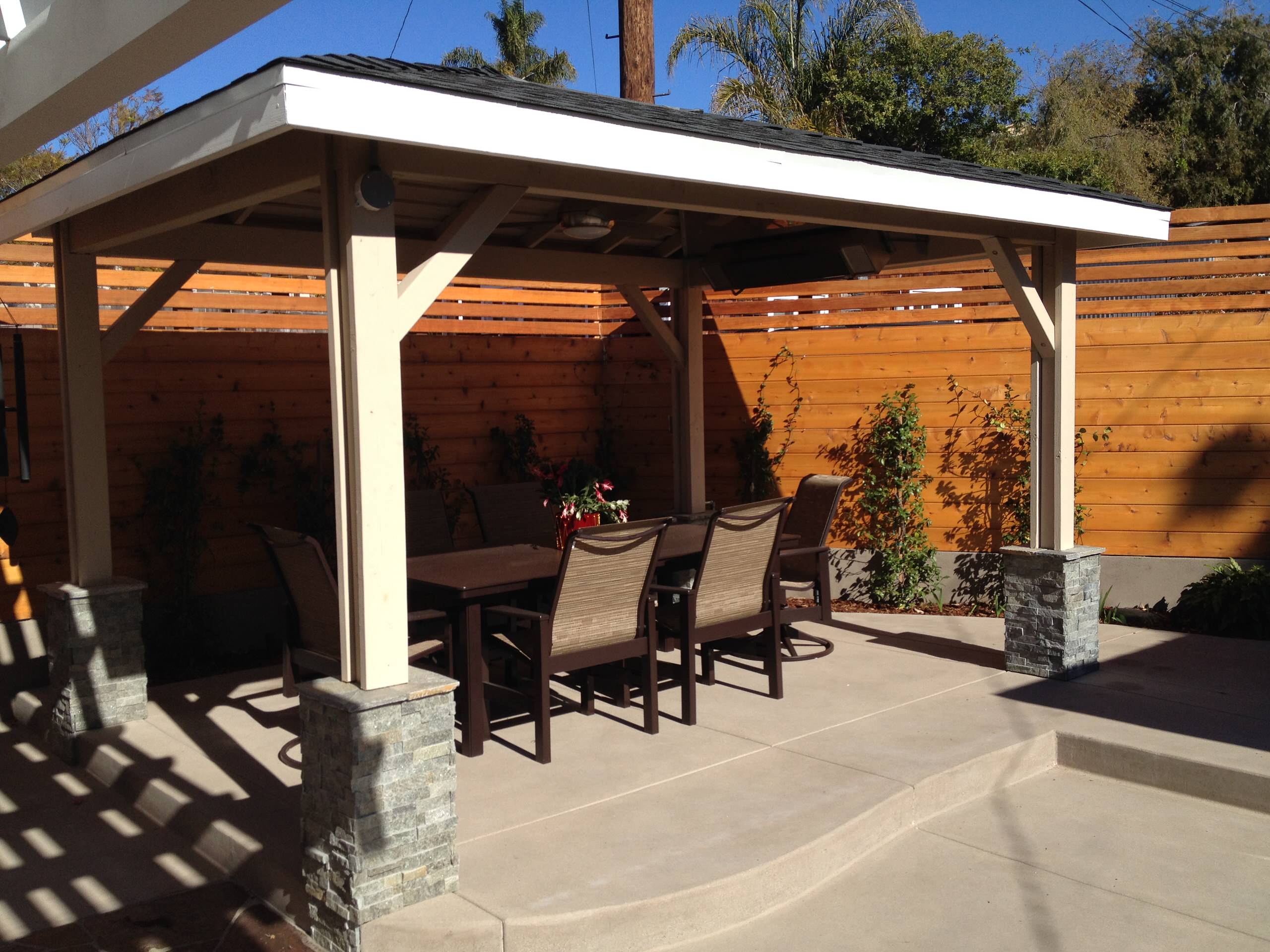 Covered Patio with Solid Roof Dining Area