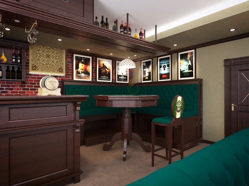Дизайн-проект домашнего к/т в стиле ирландского паба