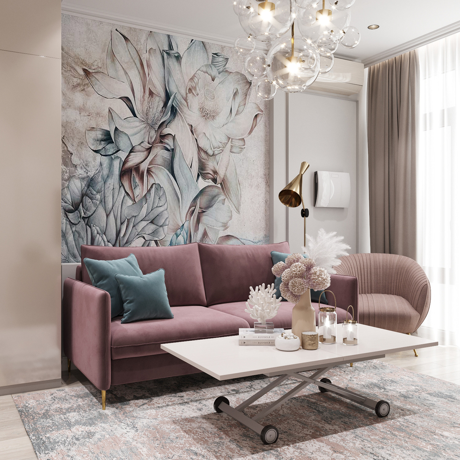 Гармония цвета в гостиной зоне