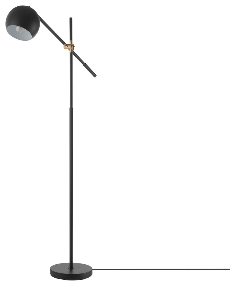 Molly 60" Matte Black Floor Lamp with Matte Black Shade Contemporary