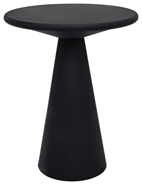 black metal pedestal side table