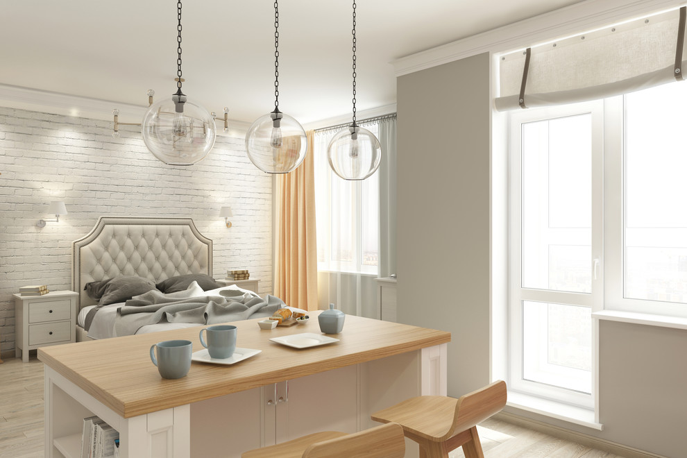 Квартира -студия в смешанном стиле.