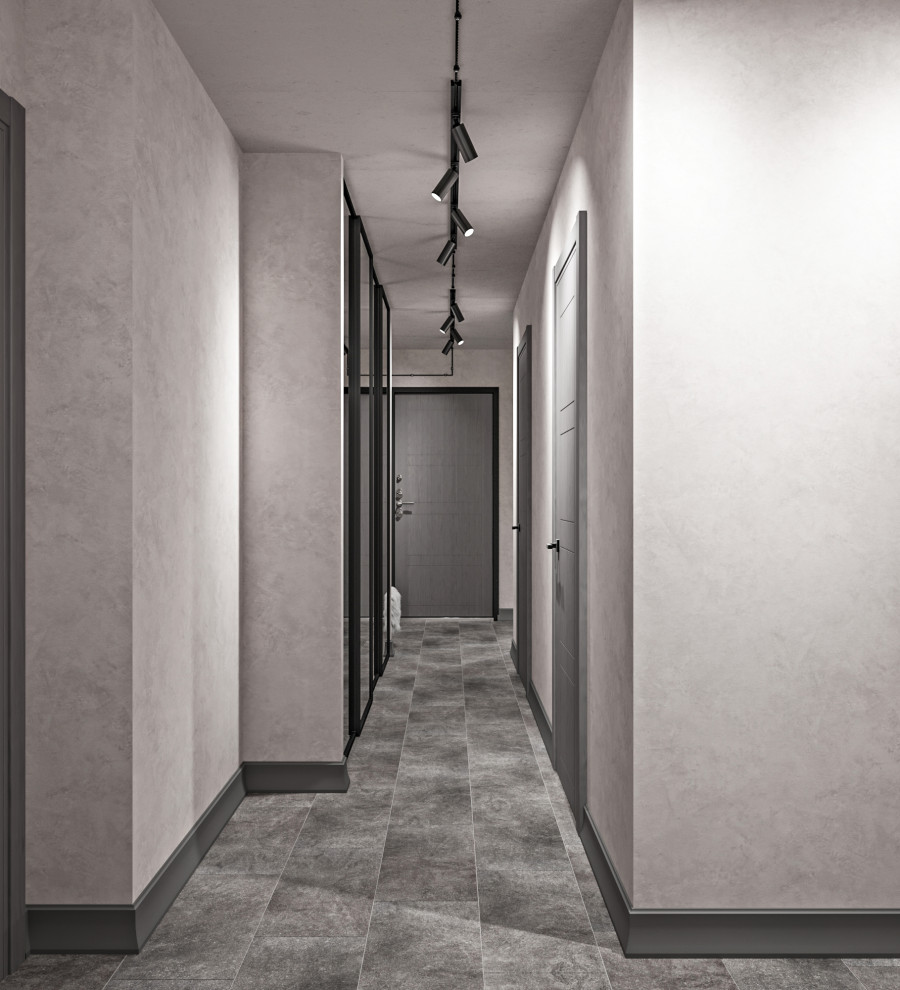 Серая квартира лофт