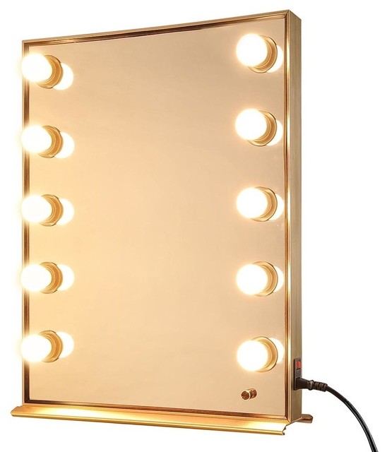26 X19 Hollywood Led Lighted Makeup, Gold Light Up Vanity Mirror
