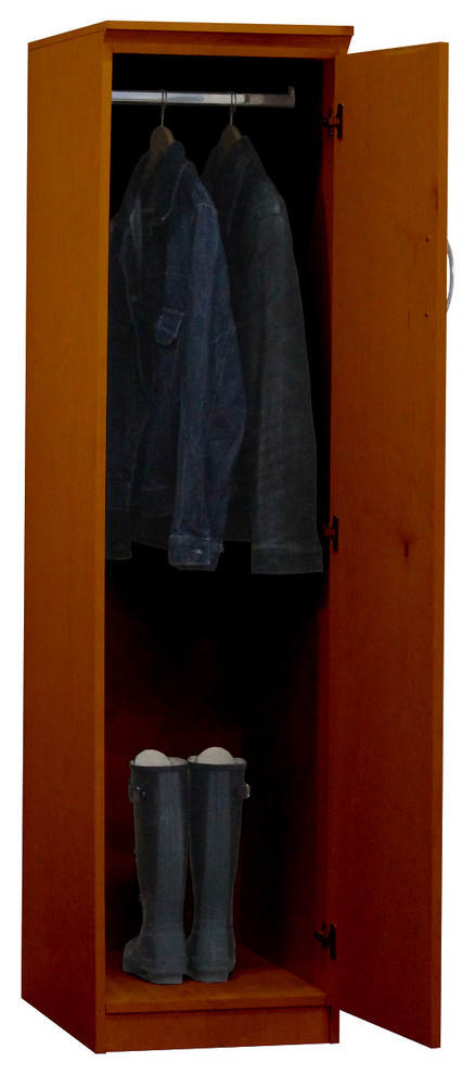 Flat Iron Slim Wardrobe, Right, 24x18x72, Maple