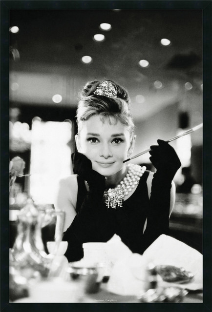 Audrey Hepburn-Breakfast at Tiffany's Framed With Gel Coated Finish