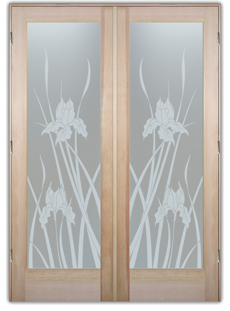 Interior Glass Doors Sans Soucie Art Glass Iris Private Pair