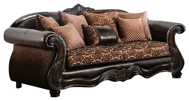 Ious Howling Sofa Traditional Style Brown