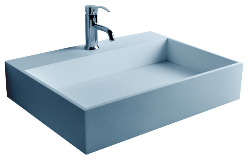 ADM Rectangular Wall Mounted Sink, White, 24"