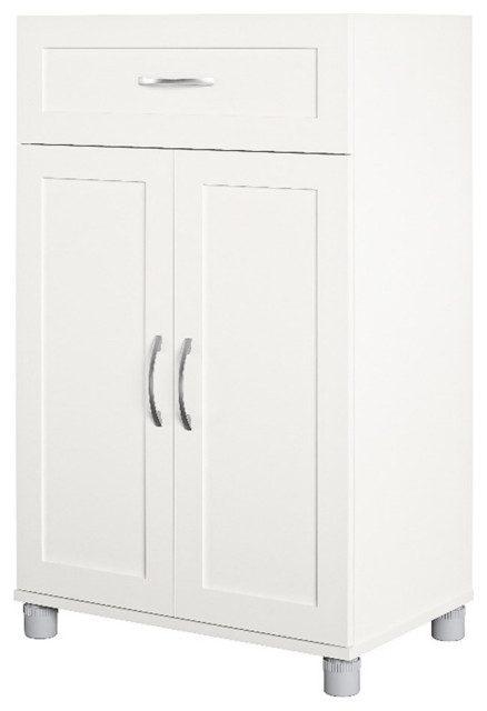 Systembuild Evolution Lory Framed 2 Door/1 Drawer Base Cabinet in White