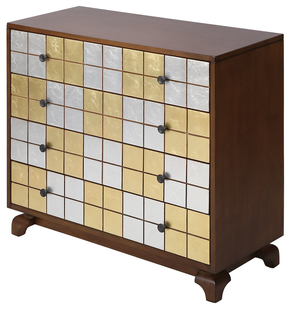 Jacobson Multicolor Silver, Gold, Brown Modern Multi Colored Chest