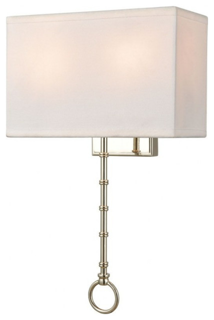2 Light Wall Sconce in Transitional Style - 17 Inches tall and 10 inches