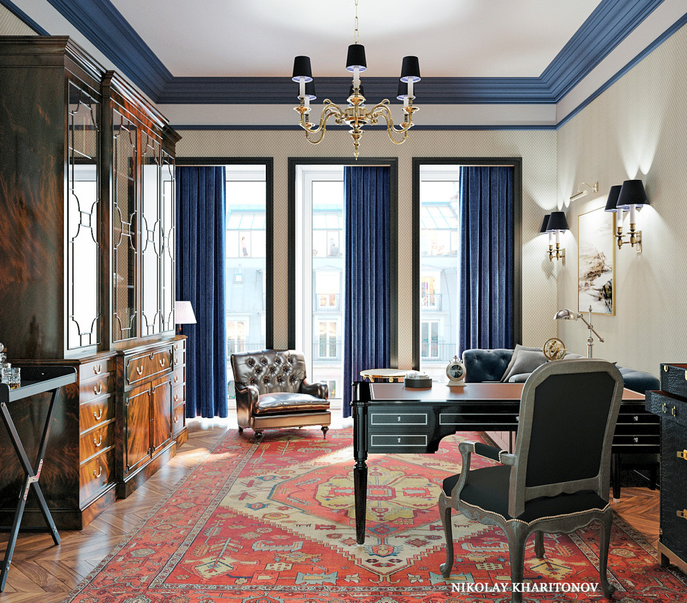 Респектабельный домашний кабинет - библиотека