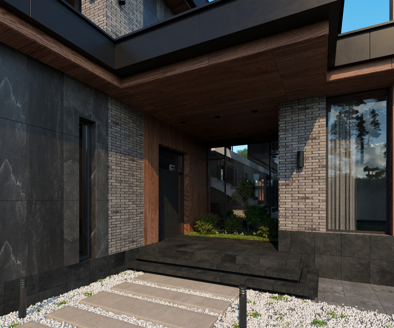 Городская вилла в темных тонах