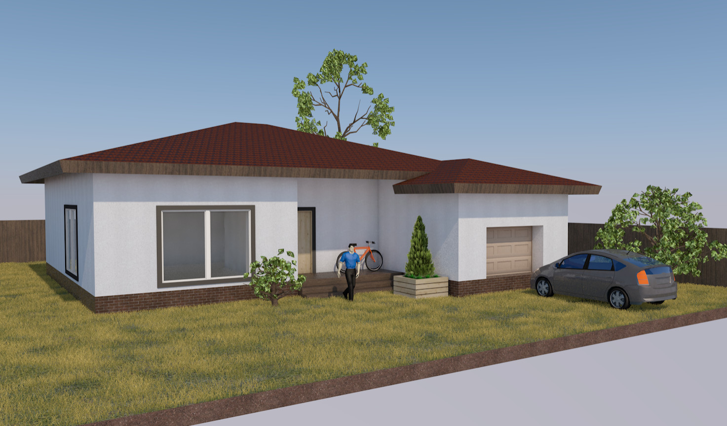 Дом из газобетона 100м2 + гараж