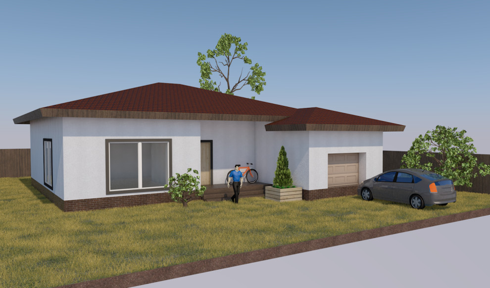 Дом из газобетона 100м2 + гараж