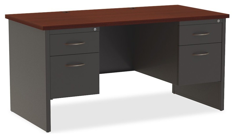 Lorell Laminate Modular Desk Series, Top Contemporary Desks And Hutches by BisonOffice Houzz