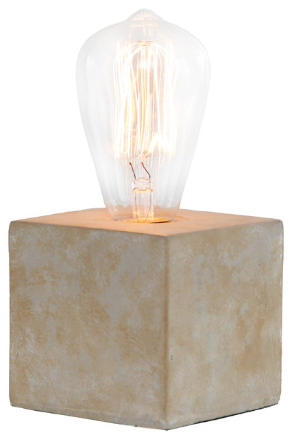Davy Concrete Base Filament Accent Lamp, Antique Gray, Edison Bulb -  Industrial - Table Lamps - by Purely JAC | Houzz