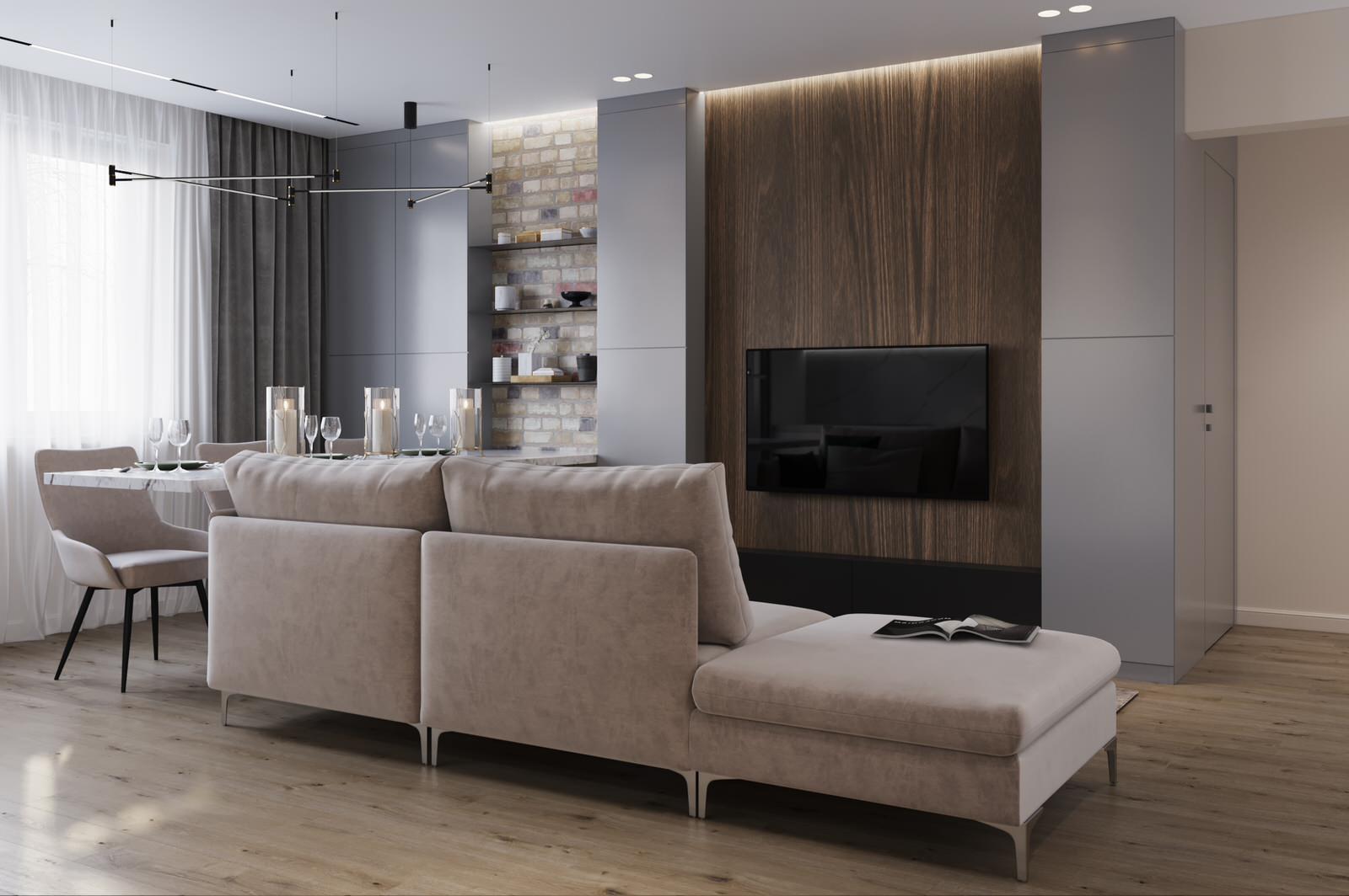 проект "Сдержанный комби на 87м2"