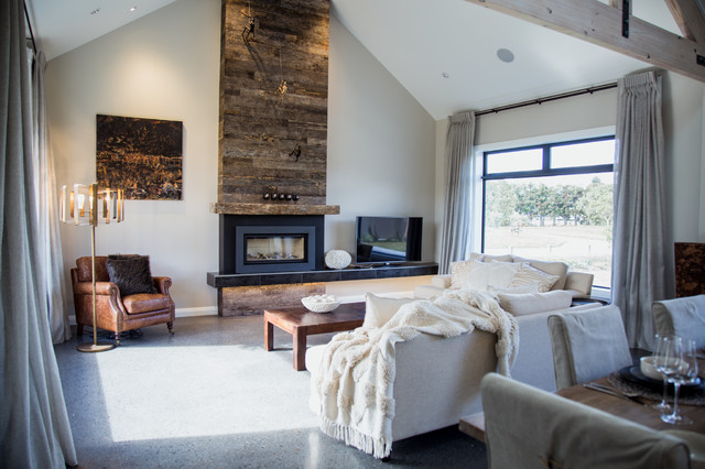 Rustic, cosy Showhome rustik-vardagsrum