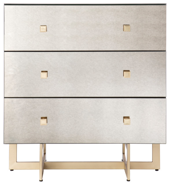 Sydney Mirrored 3Drawer Chest Contemporary Accent Chests And